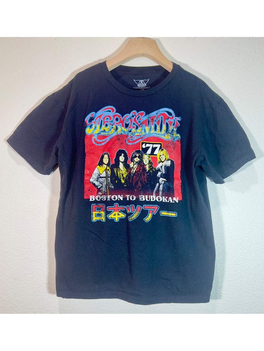 Aerosmith ‘77 Boston to Budokan Japan Tour Graphic T-Shirt Large Black
